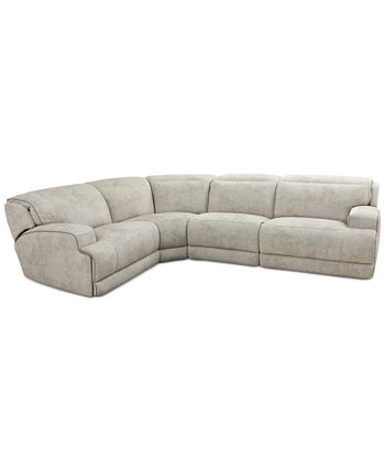 Sebaston 4-Pc. Fabric Sectional with 2 Power Motion Recliners, Created for  Macy's