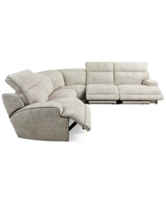 Sebaston 5-Pc. Fabric Sectional with 3 Power Motion Recliners, Created for Macy's