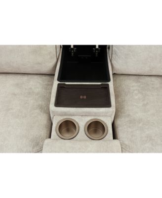 Sebaston 3-Pc. Fabric Sofa with 2 Power Motion Recliners and 1 USB Console, Created for Macy's