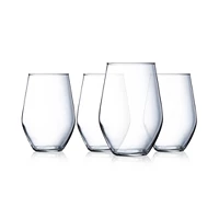 Set of 4 Luminarc Concerto Stemless Wine Glasses 19 Oz