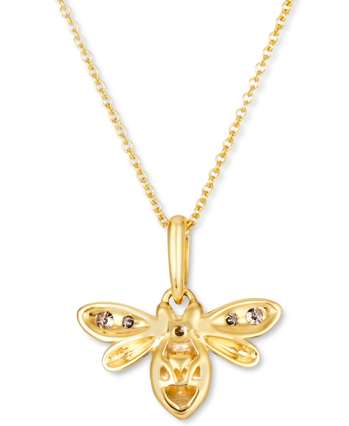 Le Vian Diamond (1/8 ct. t.w.) & Black Enamel Bee 18