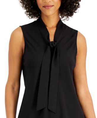 Women's Sleeveless Tie-Neck Top, Regular & Petite