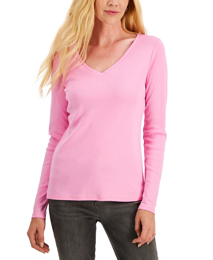 Charter Club Women's Cotton Long-Sleeve T-Shirt, Created for Macy's - Macy's