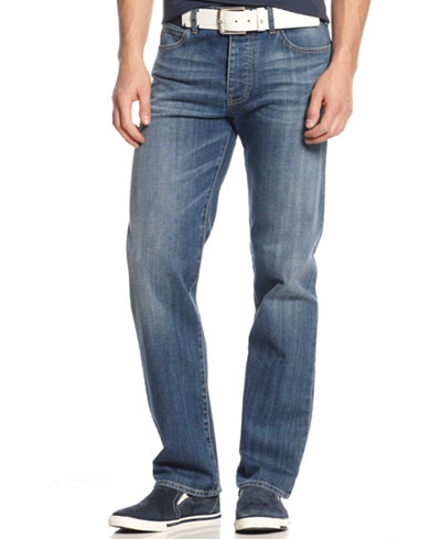 Armani Jeans Men's J21 Straight Fit Light Wash Jeans