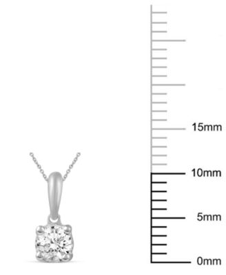 Diamond Solitaire 18" Pendant Necklace (1/5 ct. t.w.) in 14k White, Yellow or Rose Gold