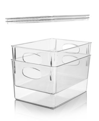 2 pack Large Plastic Clear Storage Bins with Lids