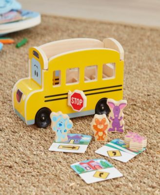 Melissa and Doug Blues Clues You Pull-Back School Bus Play Set, 9 Piece