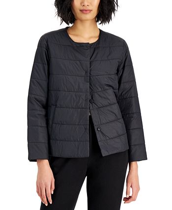 Eileen fisher quilted denim jacket sale