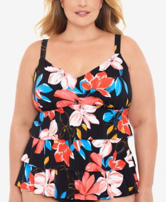 macys plus size tankini tops