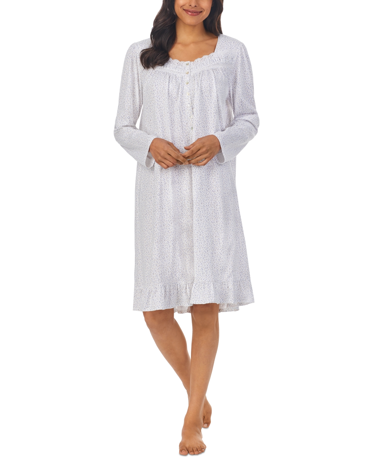 Eileen West Lace-Trim Cotton Jersey Nightgown