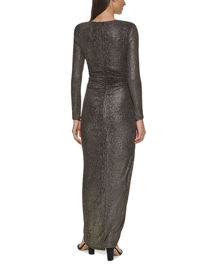 Vince Camuto Petite Metallic-Knit Gown - Macy's