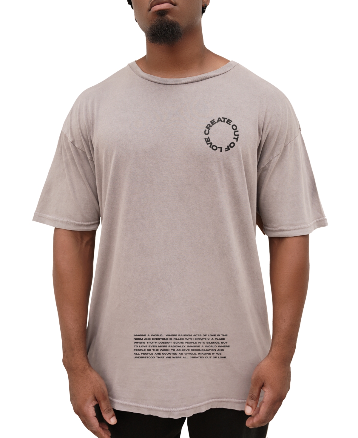 Cool Creative Men's Oversized Text T-Shirt