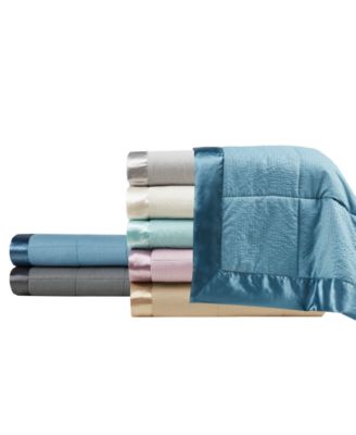 Cambria Oversized Down Alternative Satin Trim Blanket