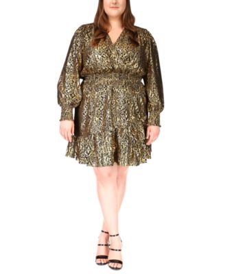 Michael Kors - Plus Size Printed Julia Foil Dress