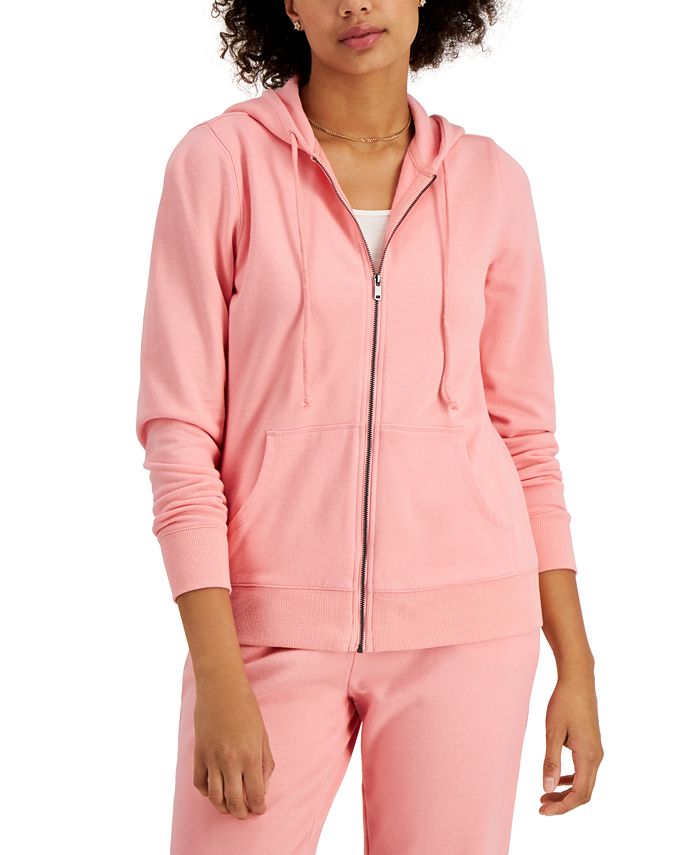 Macy's zip up hoodie womens clearance