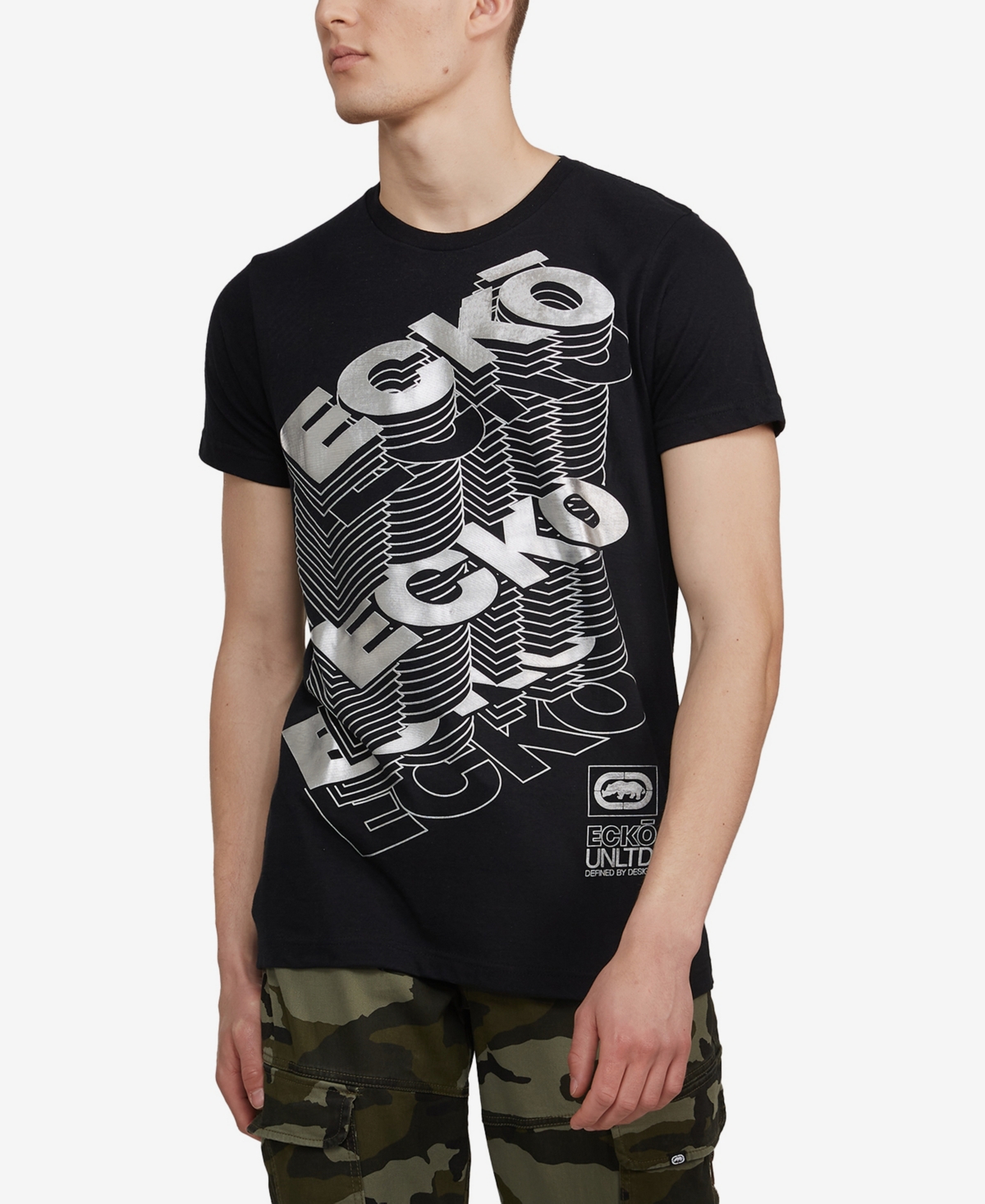 Ecko Unltd Men's Big and Tall Broadband Graphic T-shirt - Gray