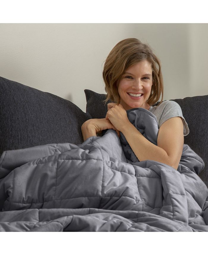 Sealy Quilted Plush Weighted Blanket, 12.2lbs Macy's