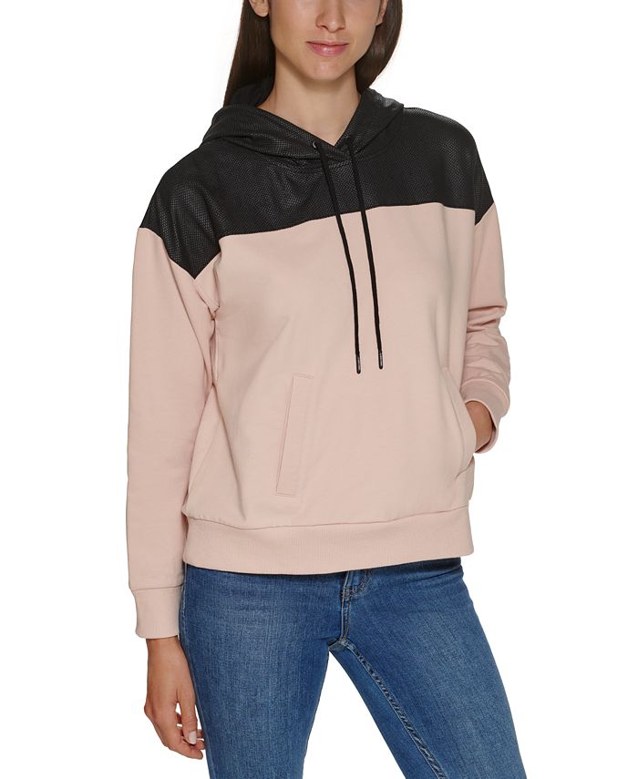 Calvin Klein Foil Color Block French Terry Hoodie - Macy's