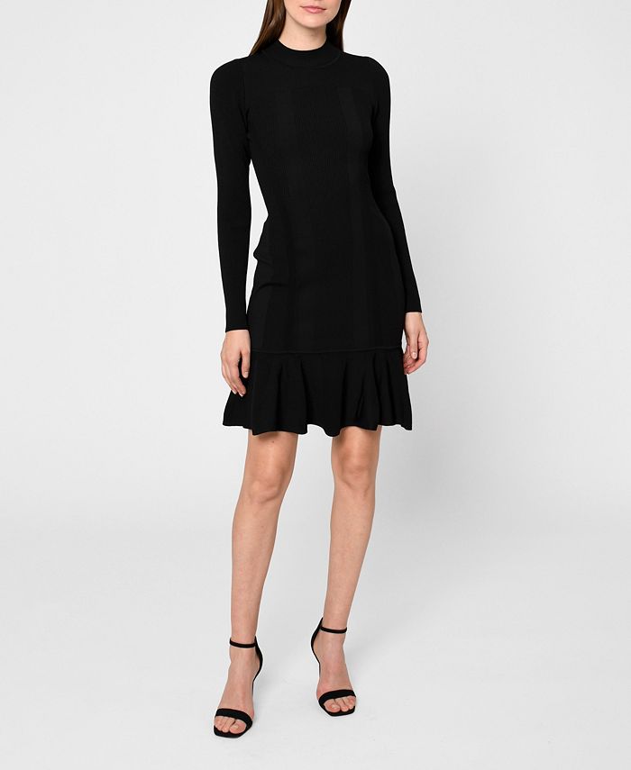 Nicole Miller Women s Ribbed Knit Flare Dress Macy s