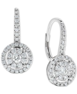 macys diamond halo drop earrings