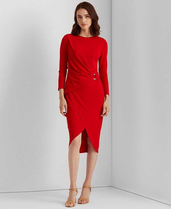 Lauren Ralph Lauren Jersey Three-Quarter-Sleeve Dress & Reviews - Dresses -  Women - Macy's