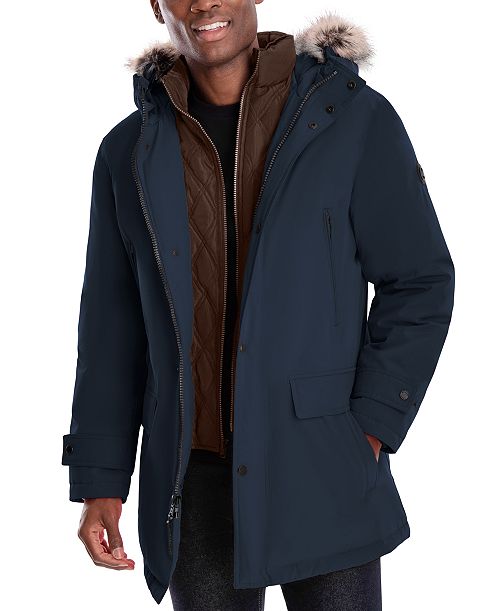 alfani MICHAEL Michael Kors Michael Kors Men's Hooded Bib Snorkel Parka Created for Macy's Men's Fashion & Accessories