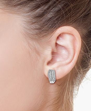 EFFY Collection - Diamond Multirow Hoop Earrings (1-3/8 ct. t.w.) in 14k White Gold