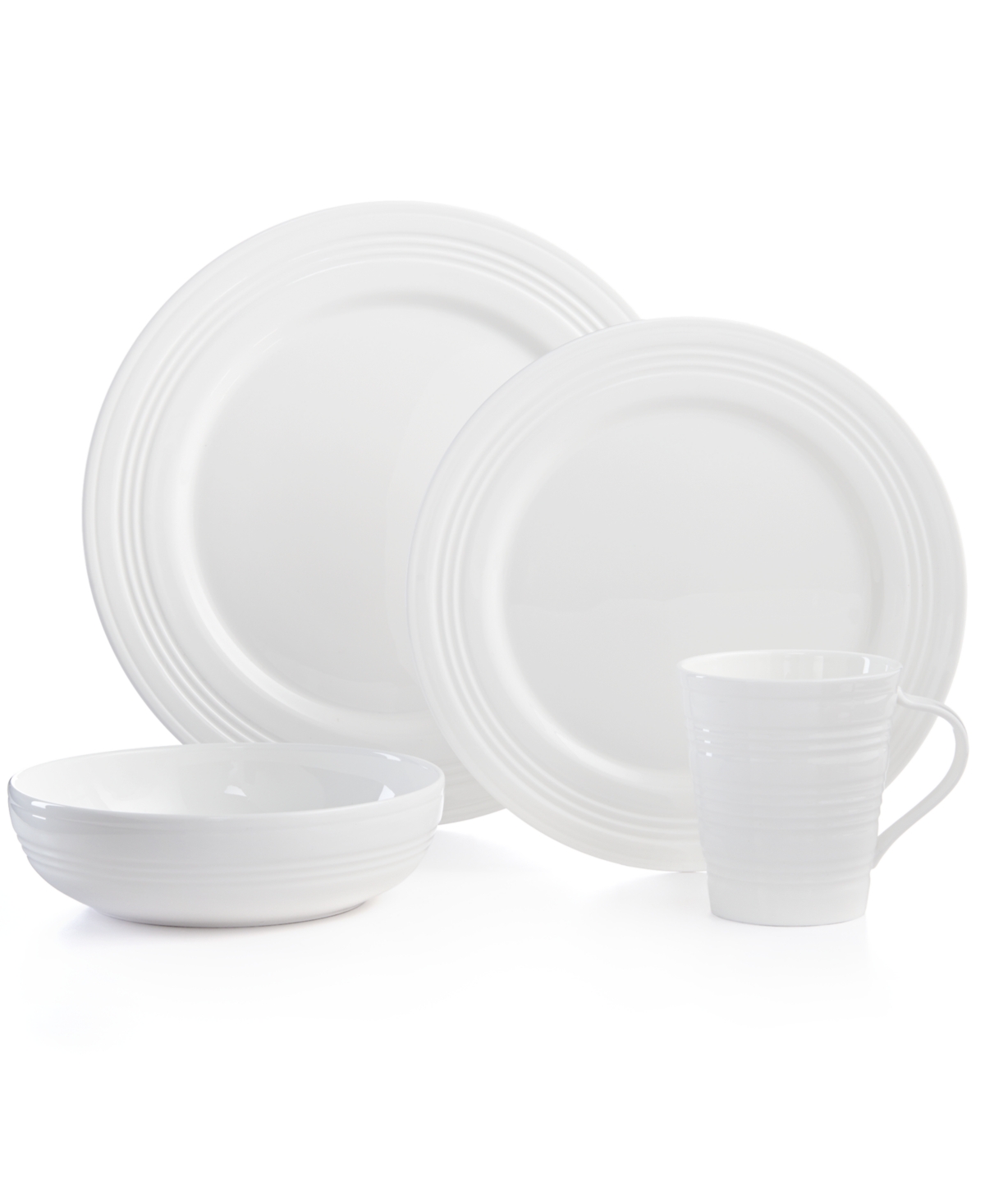 Dinnerware, Tin Can Alley 4 Degree Round 4 Piece Place Setting - White