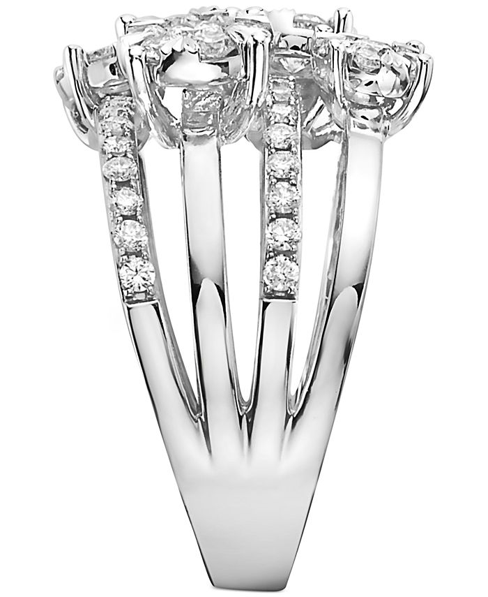 EFFY Collection - Diamond Multirow Cluster Ring (1-1/5 ct. t.w.) in 14k White Gold