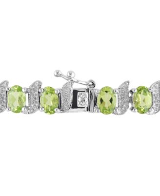 Aquamarine (9-5/8 ct. t.w.) & Diamond Accent S Link Bracelet in Sterling Silver