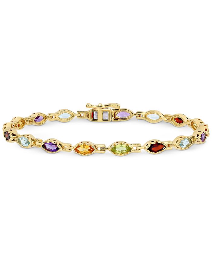 Macy's - Multi-Gemstone Marquise Bracelet (4-1/2 ct. t.w.) in 18k Gold-Plated Sterling Silver