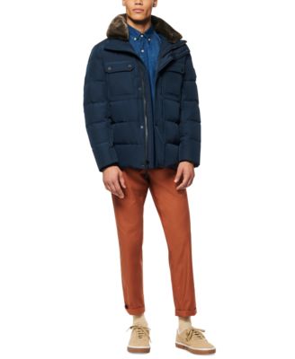 Men's Godwin Quilted Trucker Jacket with Removable Faux-Fur Trim