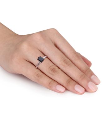 Black Diamond Oval Solitaire Engagement Ring (1 ct. t.w.) in 14k White or Yellow Gold
