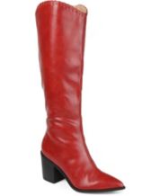 Macy's red shop leather boots