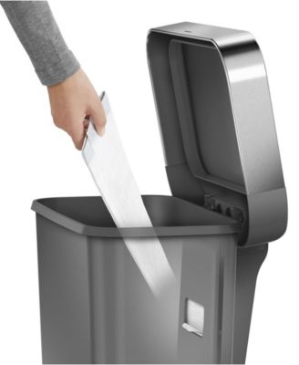 45 Liter Rectangular Liner Rim Plastic Kitchen Trash Can with Liner Pocket