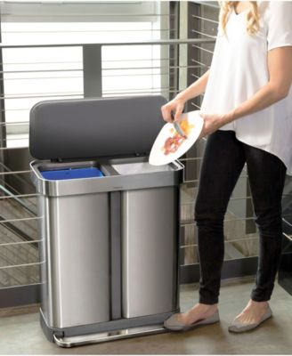 Brushed Stainless Steel 58L Dual Compartment  Recycler