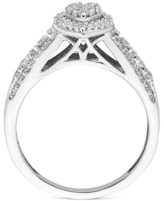 Diamond Teardrop Cluster Ring (1/2 ct. t.w.) in 14k White Gold