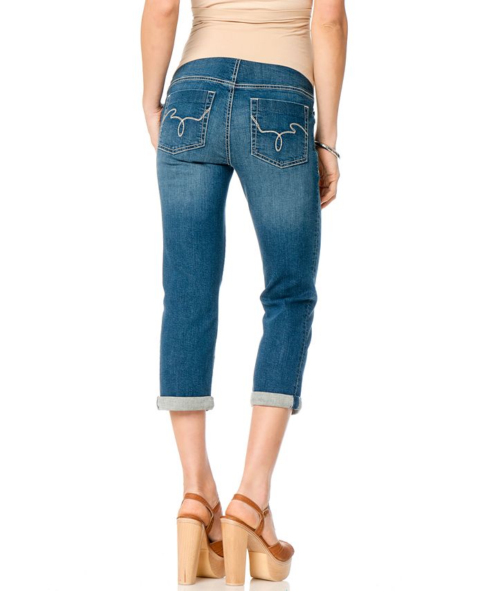 Motherhood Maternity Distressed Cropped Jeans, Light Wash Macy's