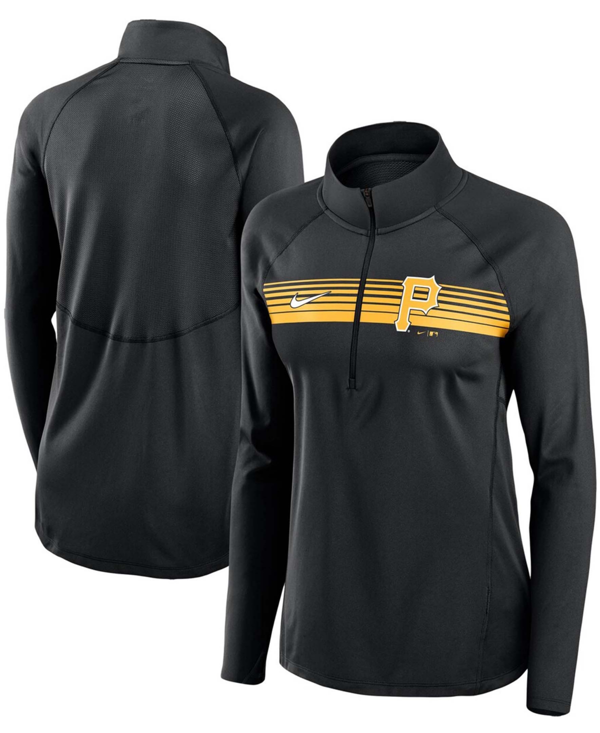 Women's Black Pittsburgh Pirates Seam-To-Seam Element Half-Zip Performance Pullover Jacket