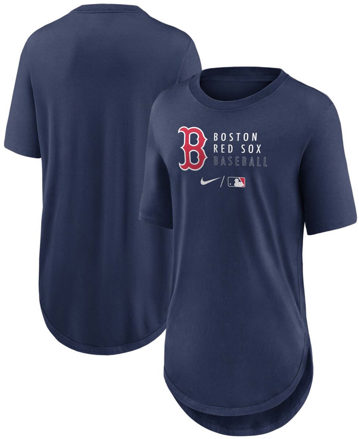 Women's Navy Boston Red Sox Authentic Collection Baseball Fashion Tri-Blend T-shirt - Navy