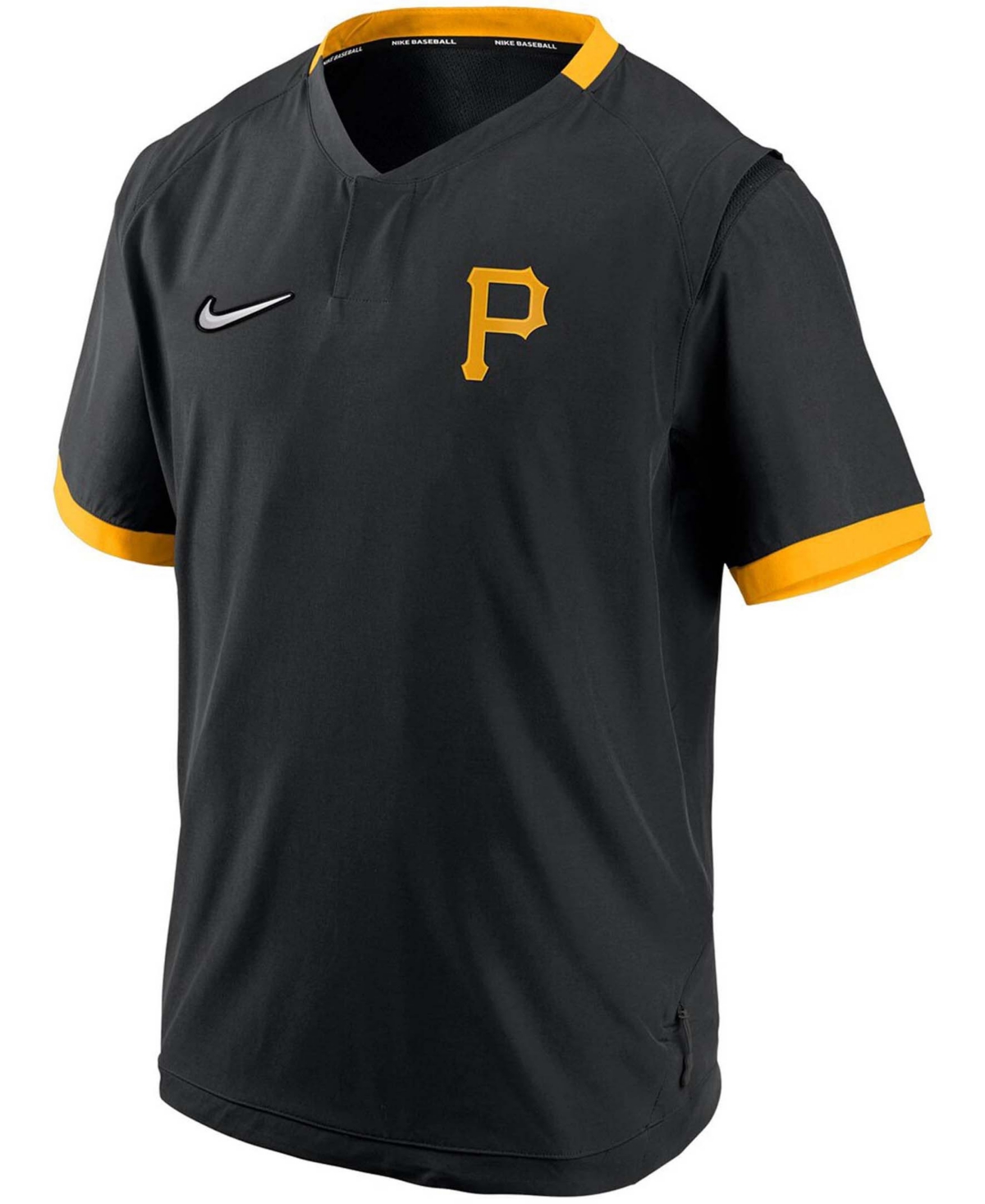Shop Nike Men's Black, Gold Pittsburgh Pirates Authentic Collection Short Sleeve Hot Pullover Jacket In Black,gold-tone