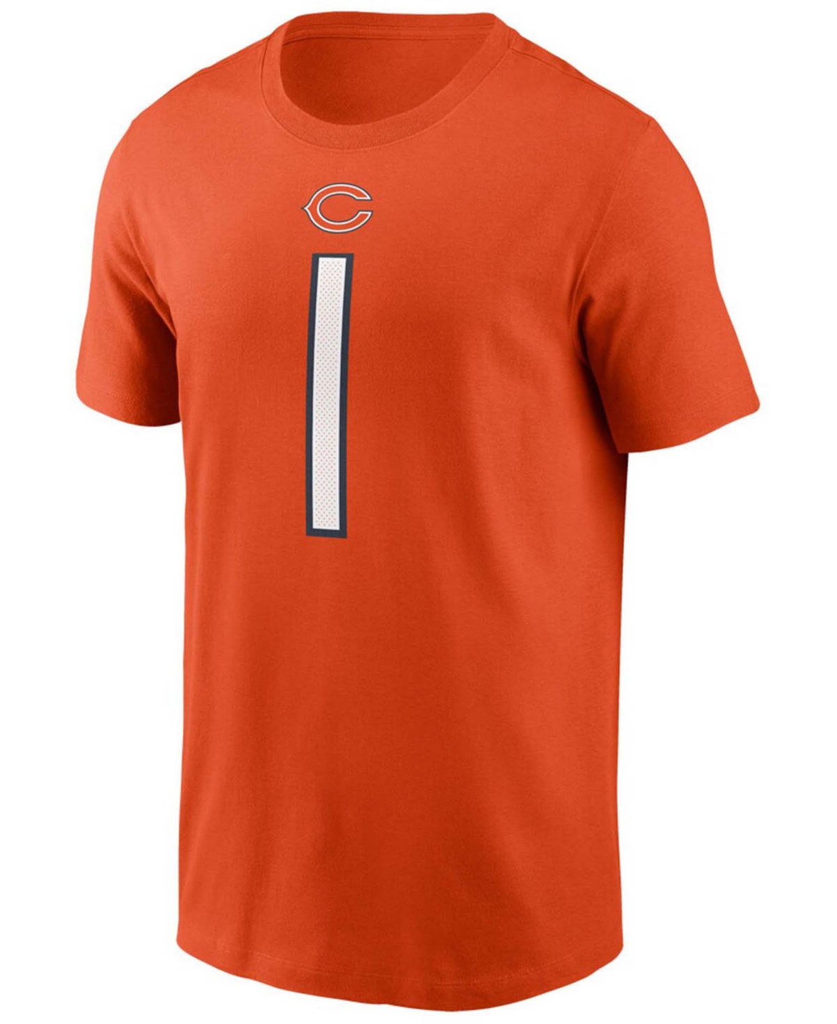 Men's Justin FieldsChicago Bears 2021 Nfl Draft First Round Pick Player Name Number T-shirt - Orange