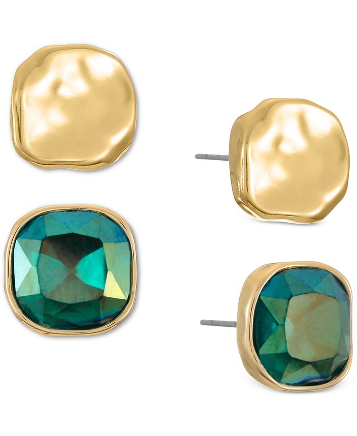 Style & Co - 2-Pc. Set Colored Stone Square Stud Earrings