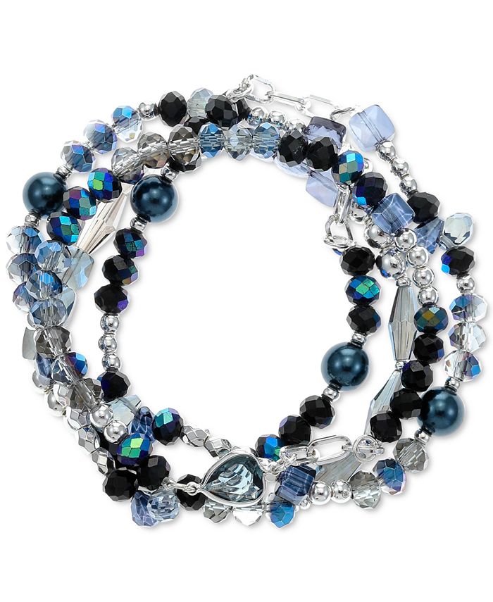Michael kors bead stretch bracelet silver color hotsell