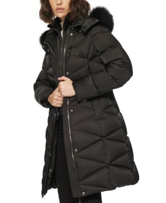 marc new york nadir faux fur trim hooded puffer coat