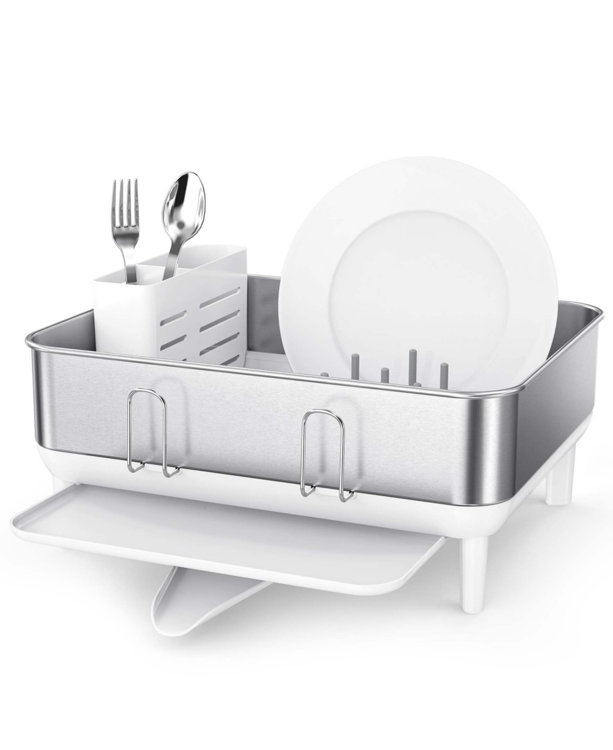 Simplehuman Compact Steel Frame Dish Drying Rack In White