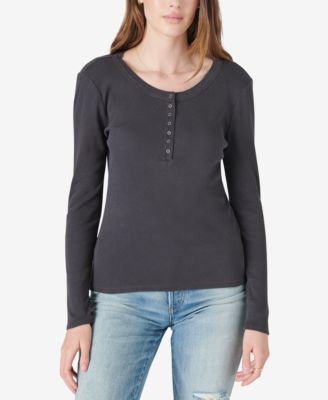 Lucky Brand Ribbed Snap Henley 