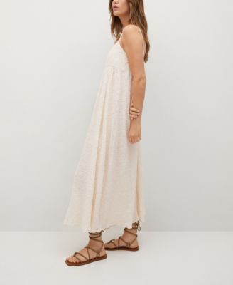 mango textured cotton blend dress Mango + Textured Cotton-Blend Dress