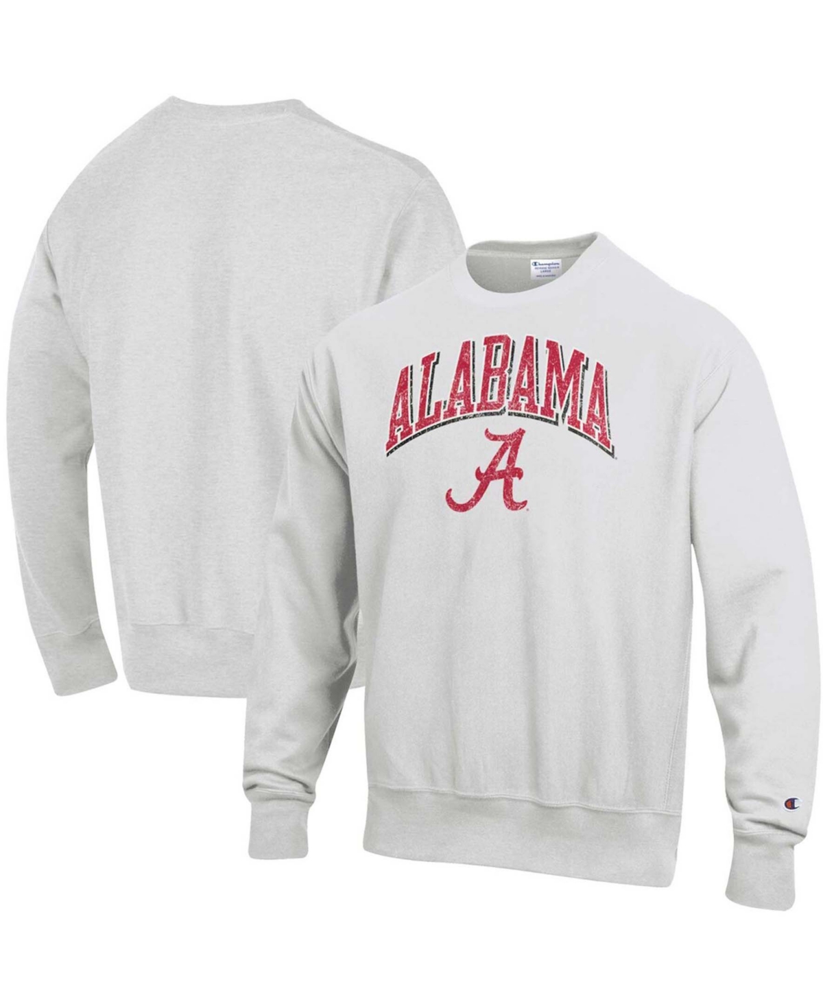 Shop Champion Men's Gray Alabama Crimson Tide Arch Over Logo Reverse Weave Pullover Sweatshirt