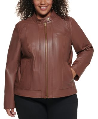 macys plus size leather jackets